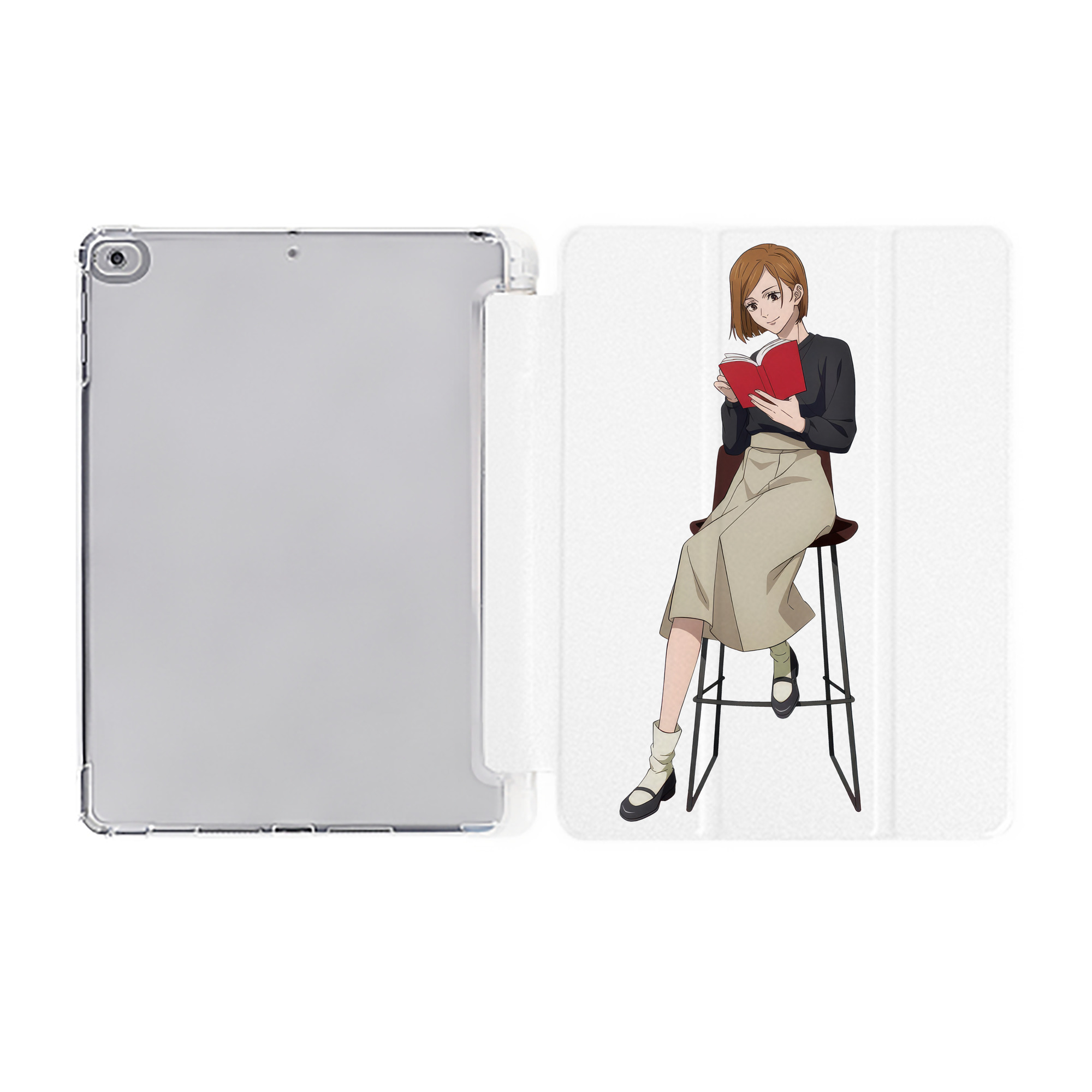 （画像用） 呪術廻戦 Jujutsu Kaisen IPad ケース ペン収納付き 三つ折りスタンド PUレザー×シリコン 対応機種9.5/10.5/10.9インチ